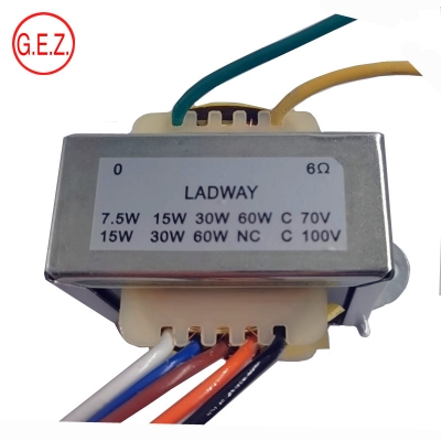 GEZ input 100v 70v output 7.5w 15w 30w 60w 6 ohm audio transformer