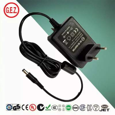 GEZ China manufacturer 100-240v 12v 2a AC DC adapter with UK/US/EU/SAA Wall Plug Charger Custom Adapter