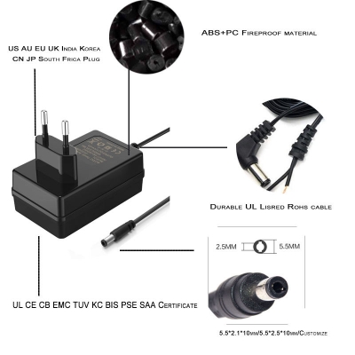 GEZ EU UK US AU Plug Adaptor CE BIS PSE Certificate 1A 1.5A 2A 2.5A 3A 4A 5A 12V DC Power Adapter